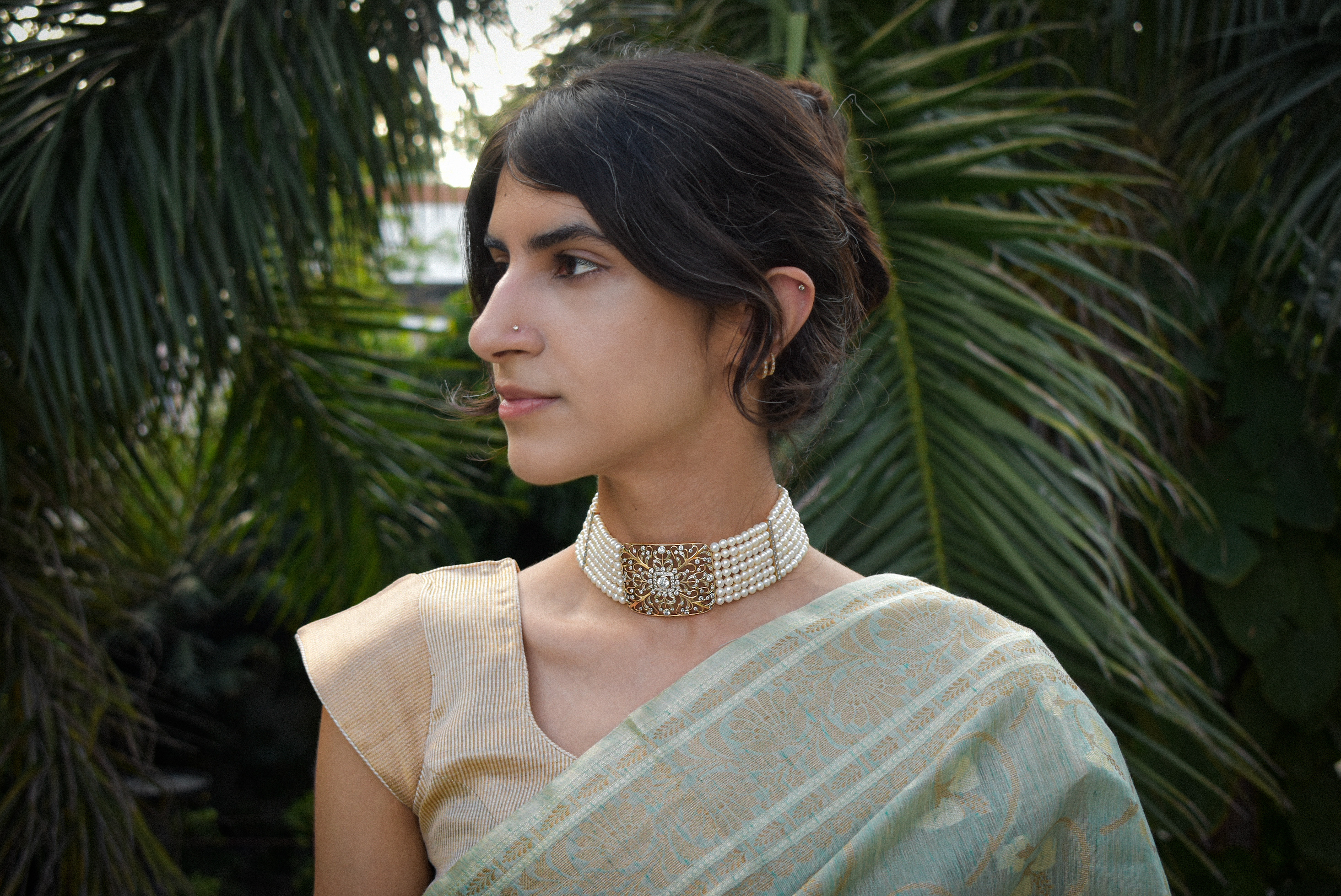 Floral Diamond Choker